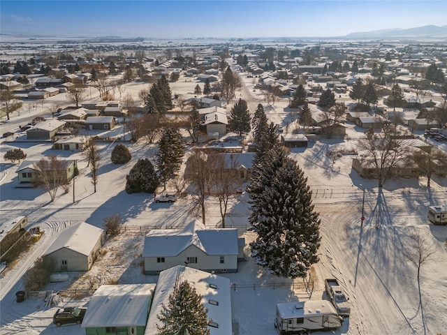 bird's eye view featuring a mountain view