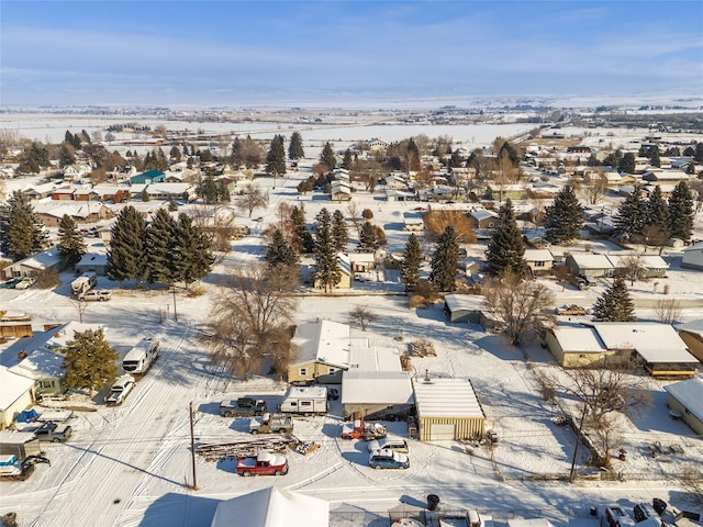 view of snowy aerial view