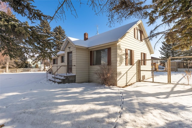 view of snowy exterior