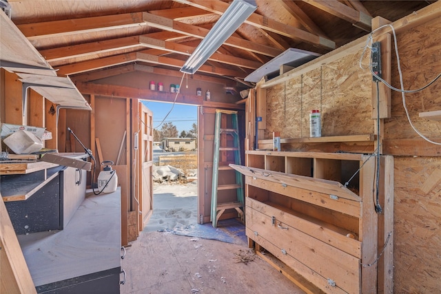 interior space with vaulted ceiling