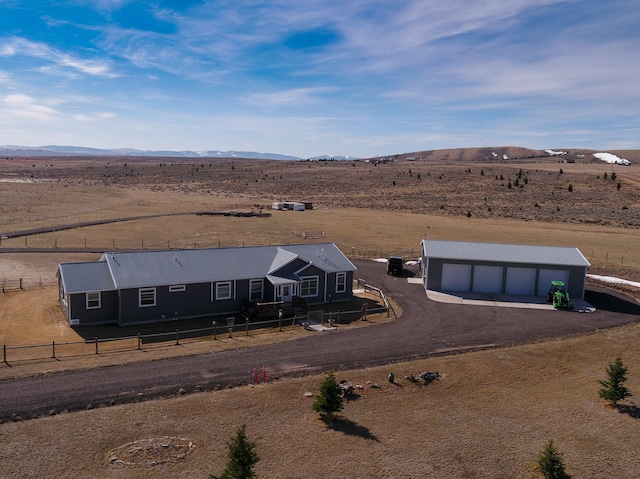 bird's eye view with a rural view