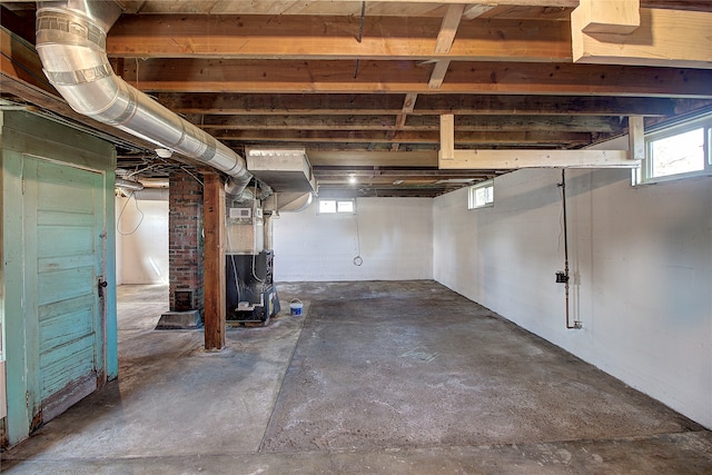 basement with plenty of natural light