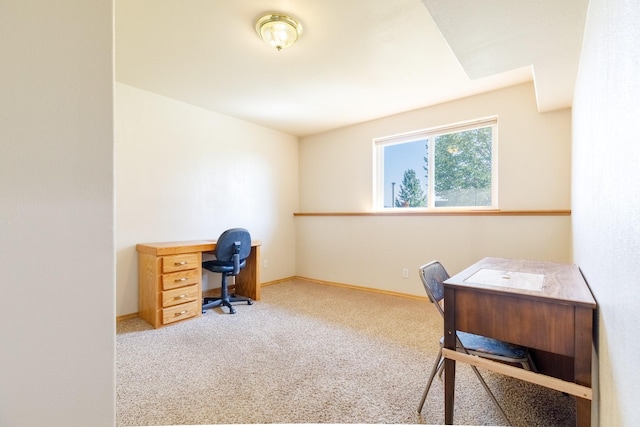 office area with baseboards and carpet