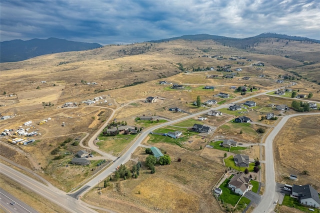 drone / aerial view with a mountain view