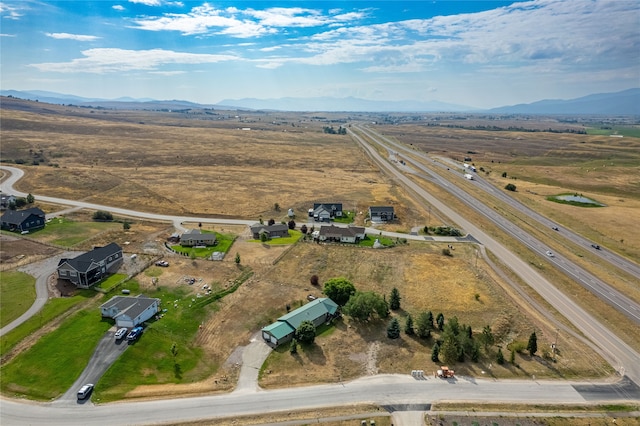 aerial view with a mountain view