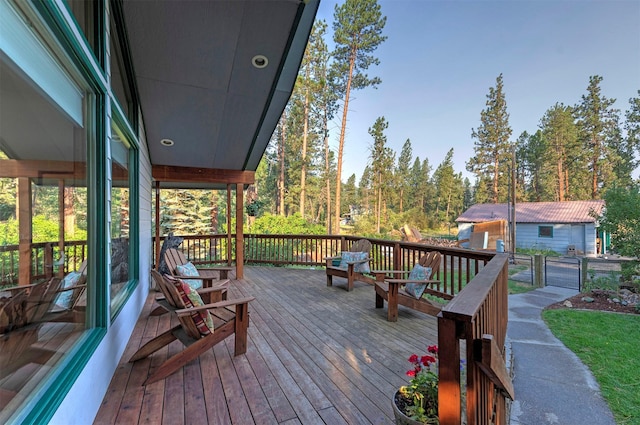 view of wooden deck