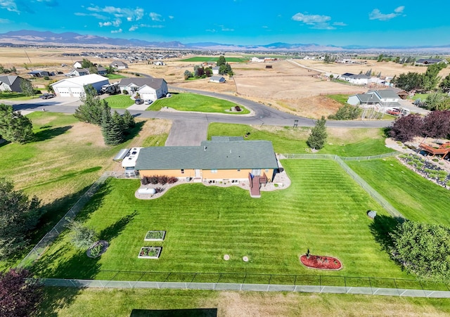 bird's eye view featuring a mountain view