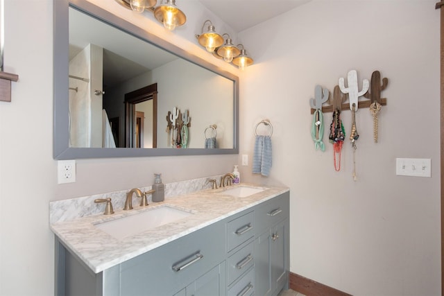 bathroom with double sink vanity