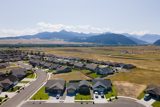 aerial view with a mountain view