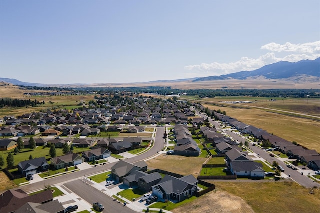 aerial view with a mountain view