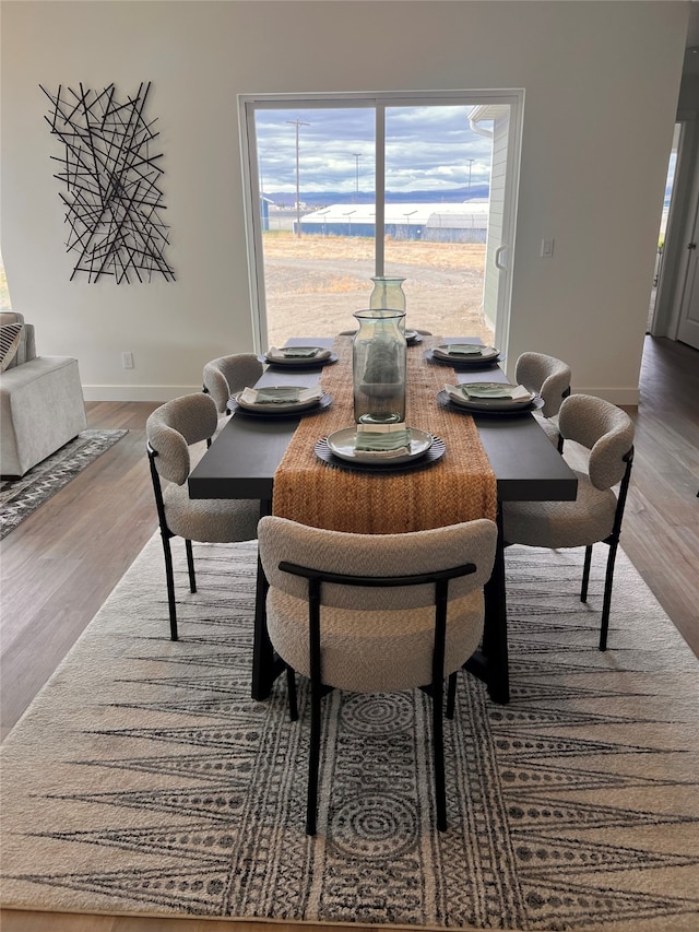 dining space featuring hardwood / wood-style floors