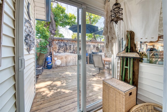 entryway featuring hardwood / wood-style floors