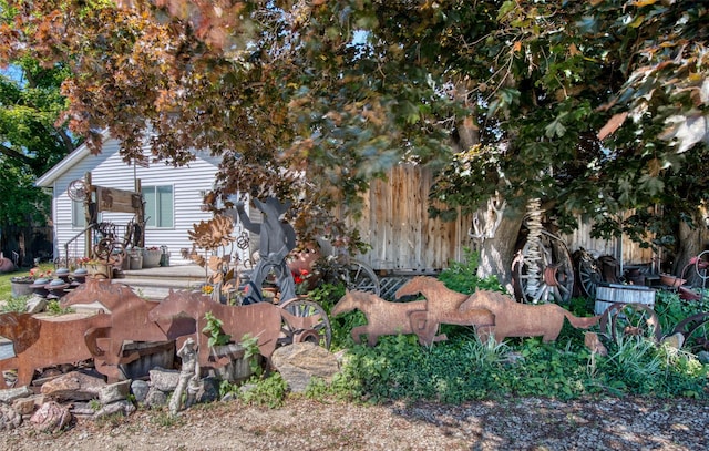 view of yard with fence