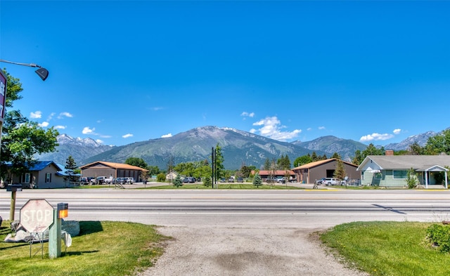 exterior space with a mountain view