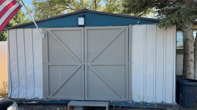 view of shed