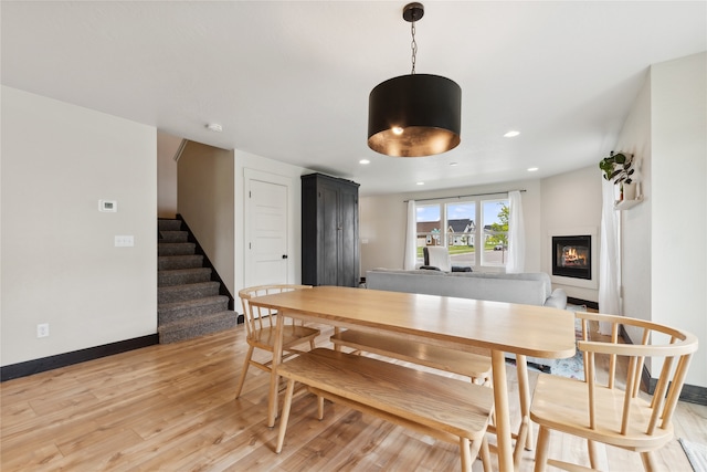 dining area featuring light hardwood / wood-style flooring