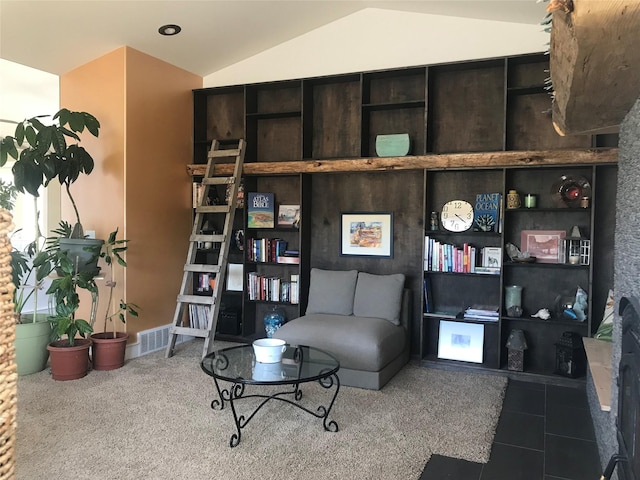 5355 Peaks View Dr, Helena, MT 59602 - sitting room featuring lofted ceiling and carpet flooring