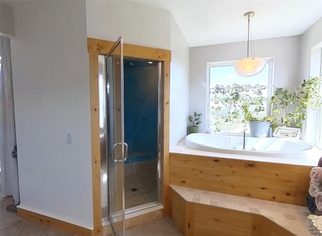 5355 Peaks View Dr, Helena, MT 59602 - full bathroom with a stall shower, a bath, and tile patterned floors