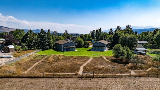 aerial view featuring a mountain view