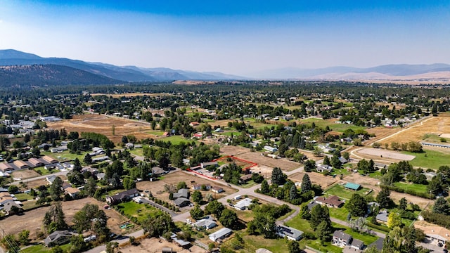 bird's eye view with a mountain view