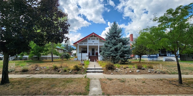 view of front of property with covered porch