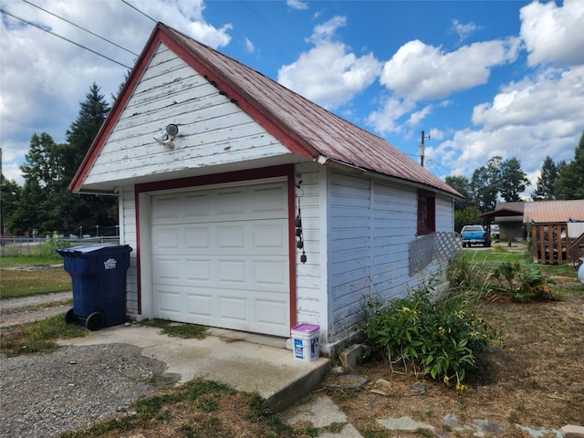 view of garage