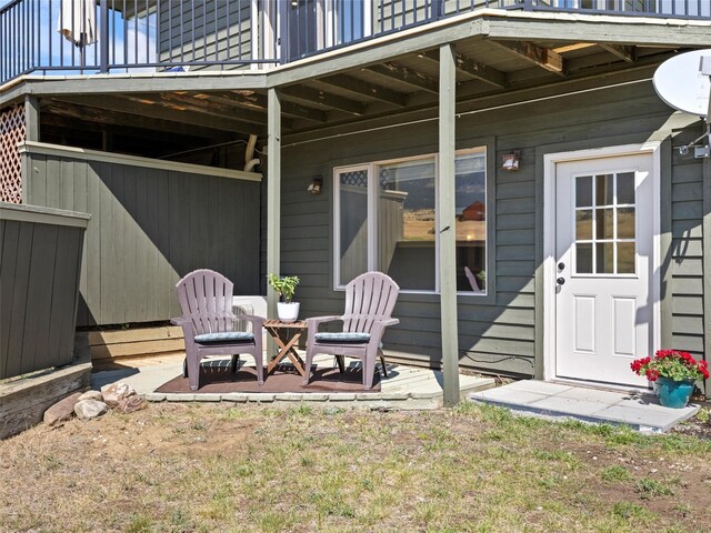 view of patio with a balcony