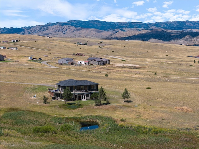 aerial view with a rural view and a mountain view