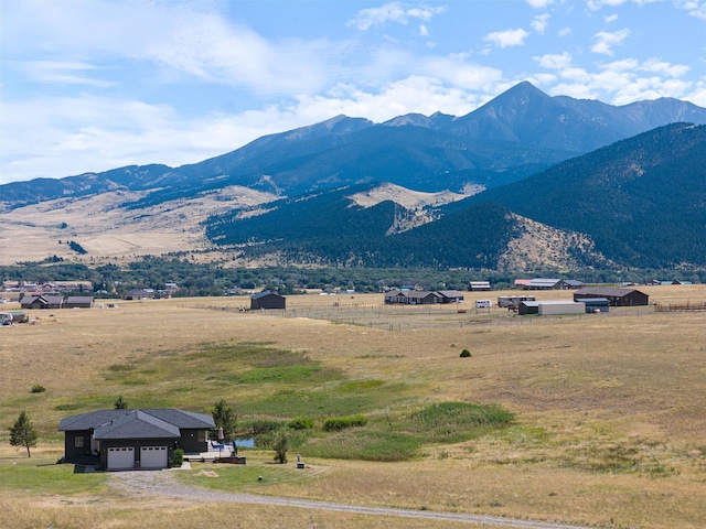 mountain view featuring a rural view