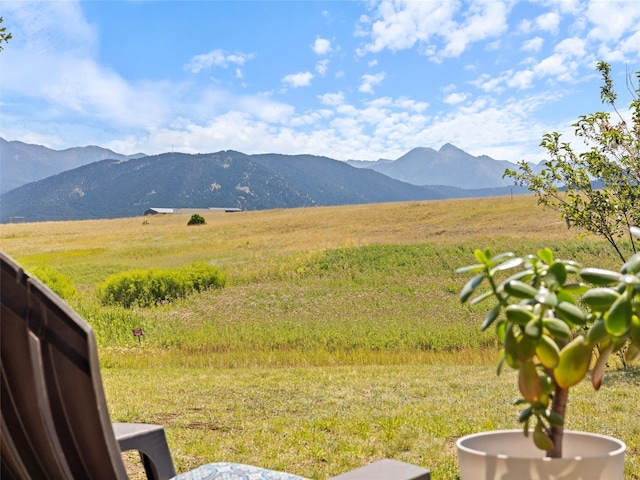 view of mountain feature featuring a rural view