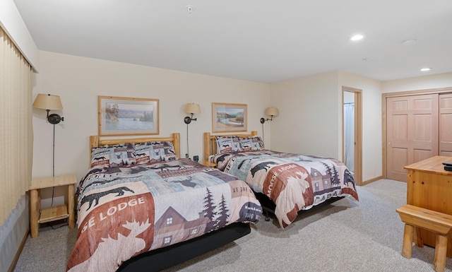 3898 Big Mountain Rd Unit 114, Whitefish, MT 59937 - bedroom featuring carpet floors, recessed lighting, and a closet