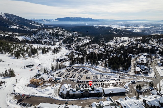 3898 Big Mountain Rd Unit 114, Whitefish, MT 59937 - snowy aerial view with a mountain view