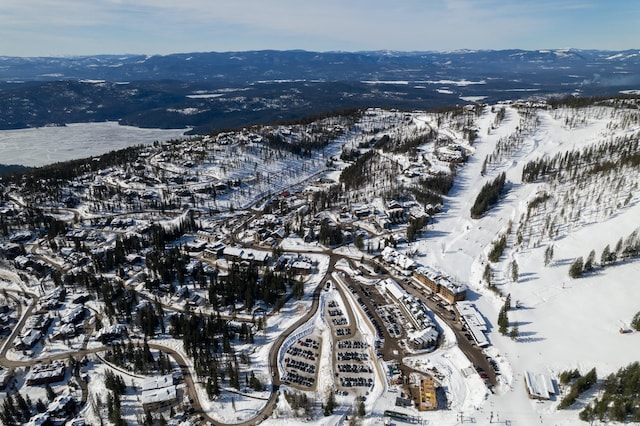 3898 Big Mountain Rd Unit 114, Whitefish, MT 59937 - snowy aerial view featuring a mountain view