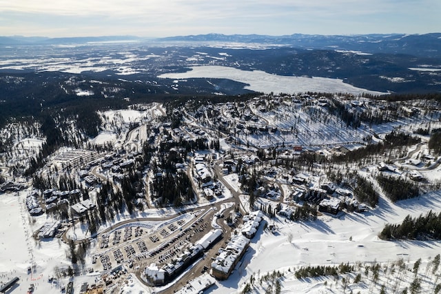 3898 Big Mountain Rd Unit 114, Whitefish, MT 59937 - snowy aerial view with a mountain view