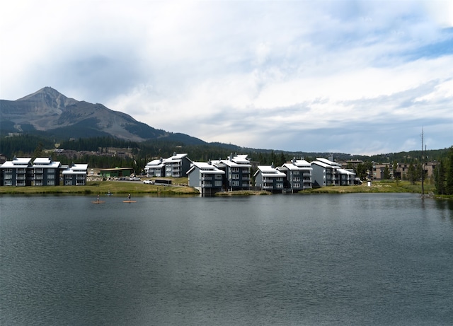 view of water feature with a mountain view