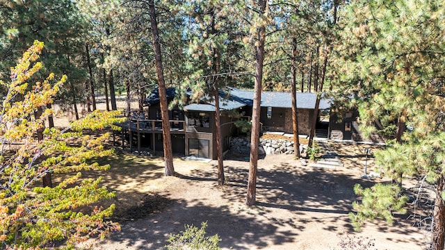 exterior space featuring a wooden deck