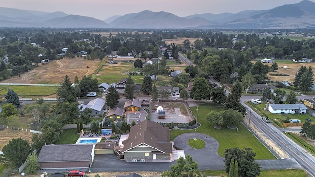 aerial view featuring a mountain view