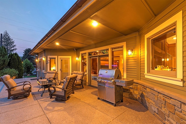 view of patio with a grill