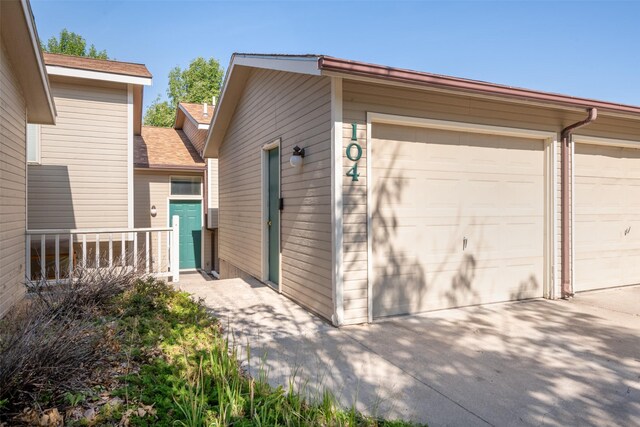 view of garage