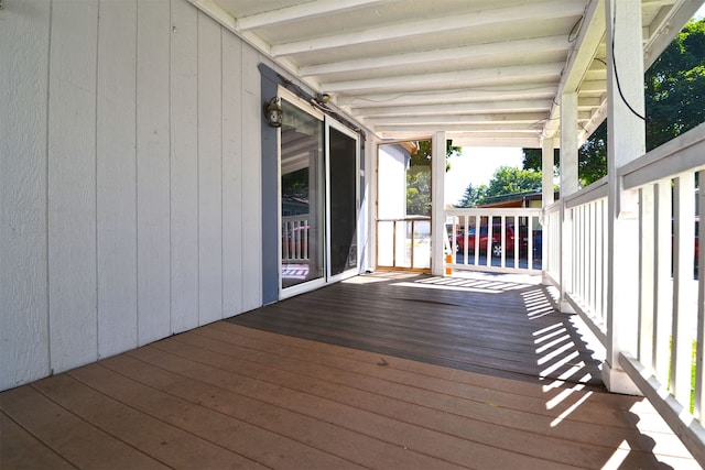 wooden deck featuring a porch