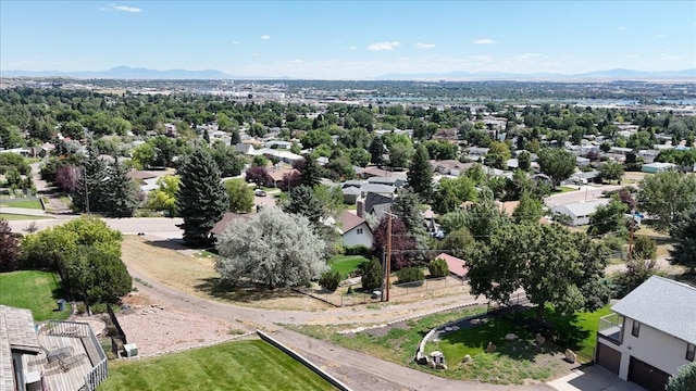 aerial view with a residential view and a mountain view