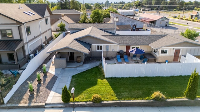 bird's eye view with a residential view