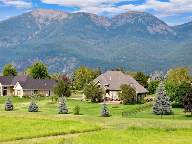 view of mountain feature featuring a rural view