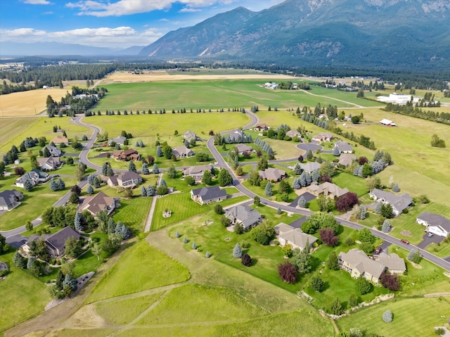 aerial view with a mountain view