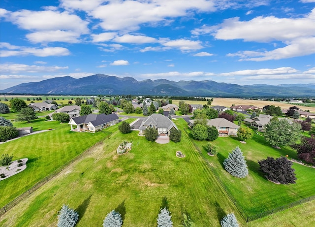 bird's eye view featuring a mountain view