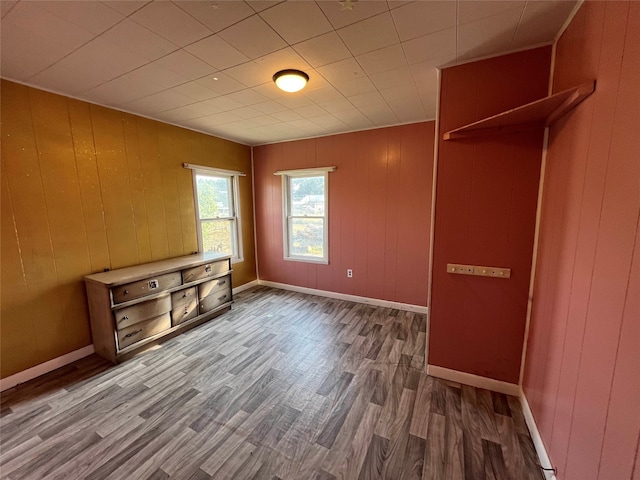 interior space with dark hardwood / wood-style flooring