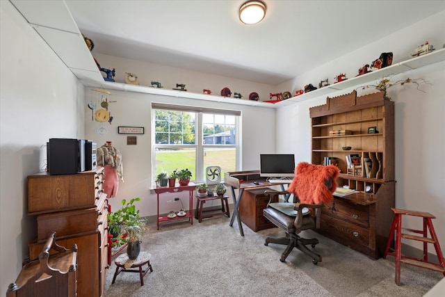 view of carpeted office space