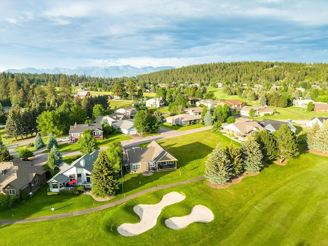 bird's eye view featuring a mountain view