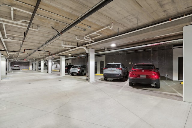 view of parking garage