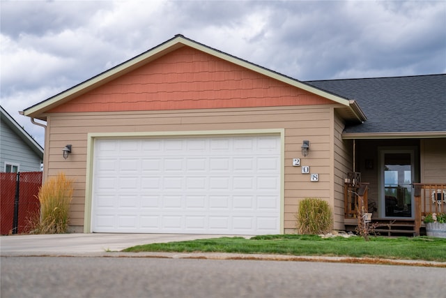 view of garage